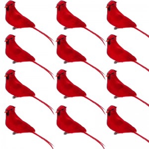 Uccelli artificiali nantu à i clips, uccelli di piuma di schiuma per DIY Ornamenti per a casa Artigianali di giardinu, decorazione di l'arburu di Natale