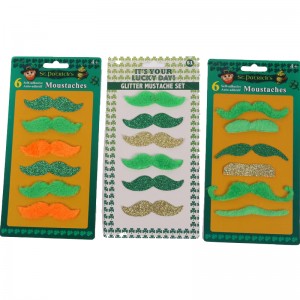 Hot Selling St Patricks Day Green Mustache Beard Shamrock Party Supplies Favors Costume Accessory