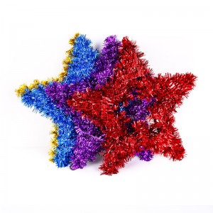 I-Christmas Wire Garland Tinsel Colorful Star Wreath Wall Window Indoor Home Outdoor Xmas Decorations
