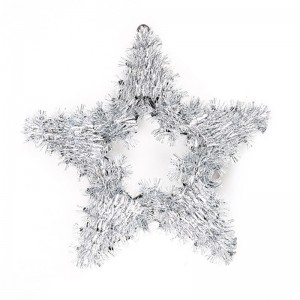 I-Christmas Wire Garland Tinsel Colorful Star Wreath Wall Window Indoor Home Outdoor Xmas Decorations