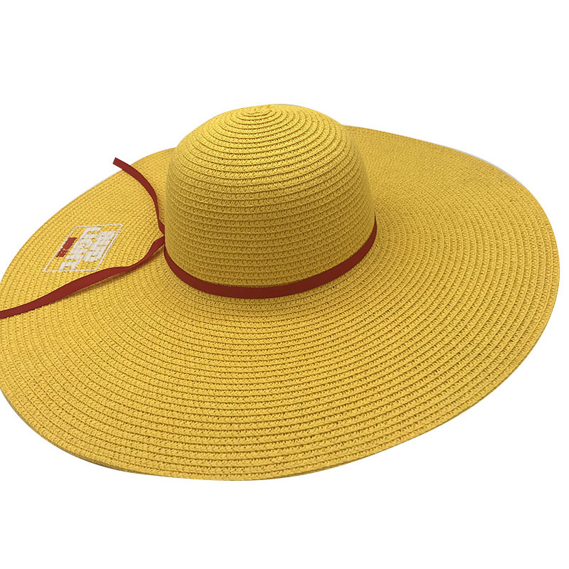 Luxury Oversize Large Brim Lady Wheat Womens Floppy Sombreros de Paja Wholesale Sun Beach Hat Natural Straw Hats