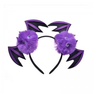 Nga Hua Hou i Whakarewahia Nga Taonga Roopu Roopu Whakaari Halloween Pow Fur Ball Bat Headband