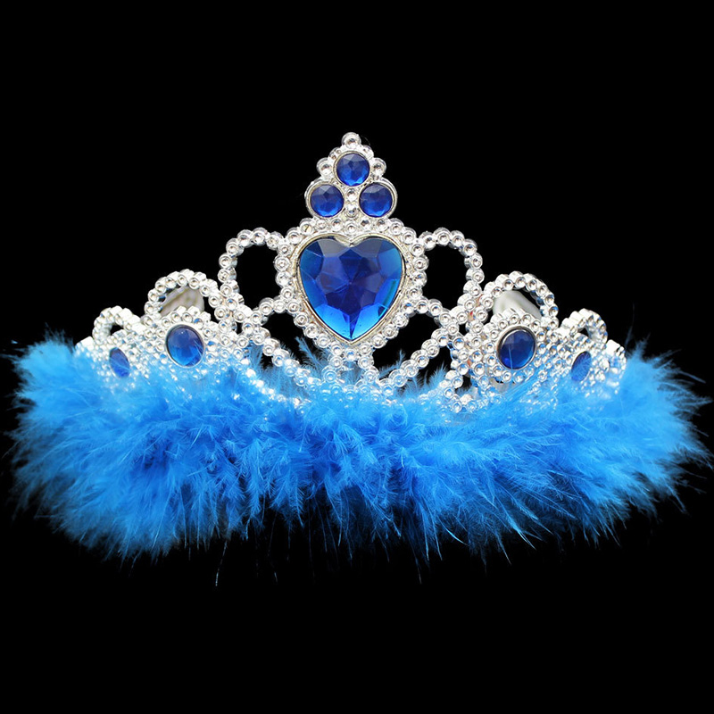 Fashion headwear kid plastic stone feather Princess head party decoration Tiaras Crowns Featured Image