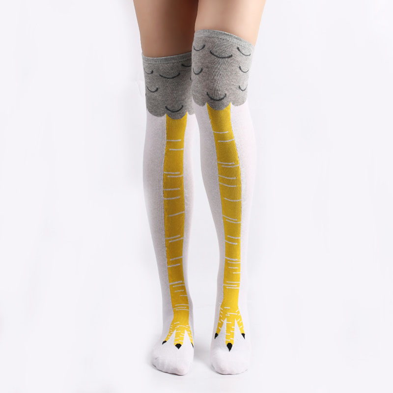 Novelty Funny Crazy Socks Womens Mens Knee-High Socks Funny Gifts Chicken Leg Socks