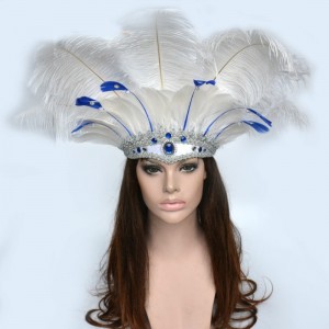 Kostuum Feather Headdress Turquoise Cosplay Party Hair Accessory