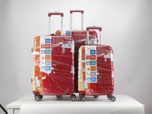 Individuell bedruckte ABS-PC-Trolley-Reise-Gepäcksets mit Beauty-Case
