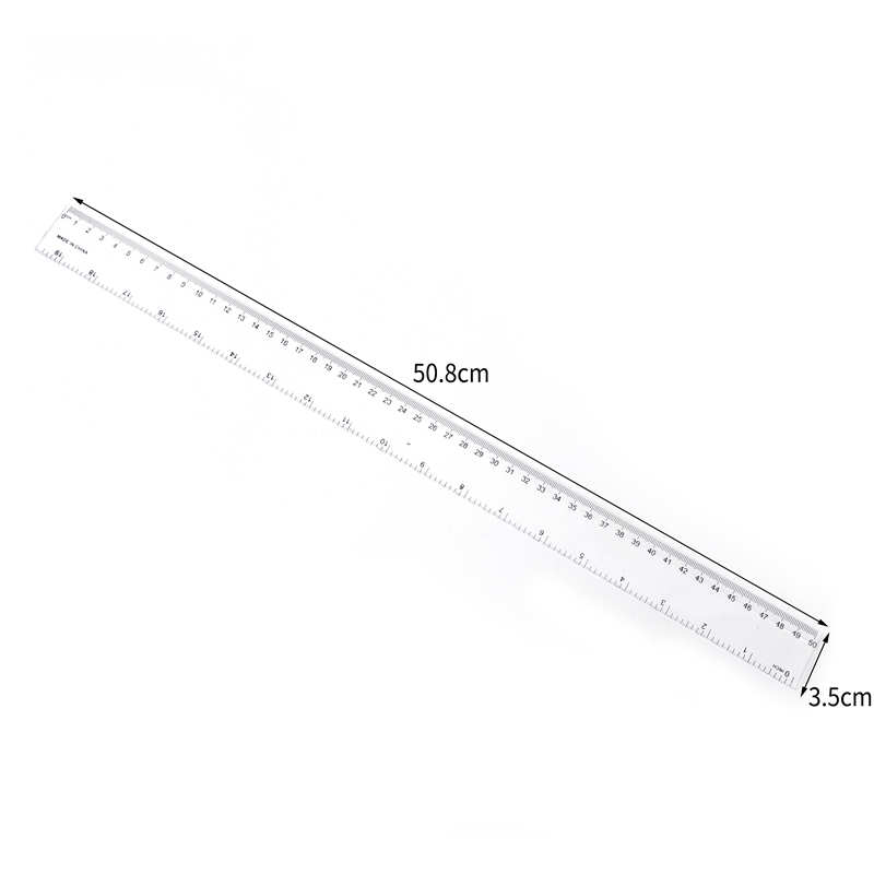 50cm Transparent Straight Ruler Ruler Para sa Home Office Warehouse