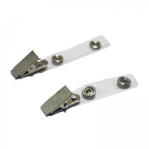 100 clips de metal de alta calidade con correas de PVC transparentes para tarxetas de identificación, soportes para insignias