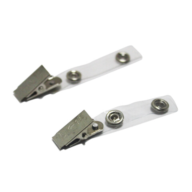 100 clips d'insígnia de metall premium amb corretges de PVC transparents per a targetes d'identificació, suports per a insígnies