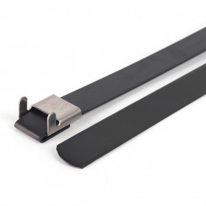 PVC dengtas nerūdijančio plieno kabelio kaklaraištis L-užrakto tipas