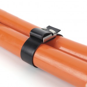 I-PVC egqunywe ngoNxibelelwano lwe-Stainless Steel Cable Tie L-Lock