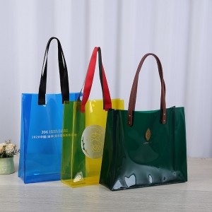Custom ladies plastic PVC see through hobo tote bag clear women transparent beach shoulder bag handbag