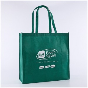 Promoción de supermercado con impresión personalizada bolsa de transporte non tecida sen laminación