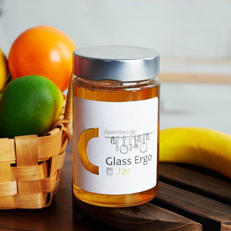 Wholesale Glass Ergo Honey Jar with Deep Lug Finish