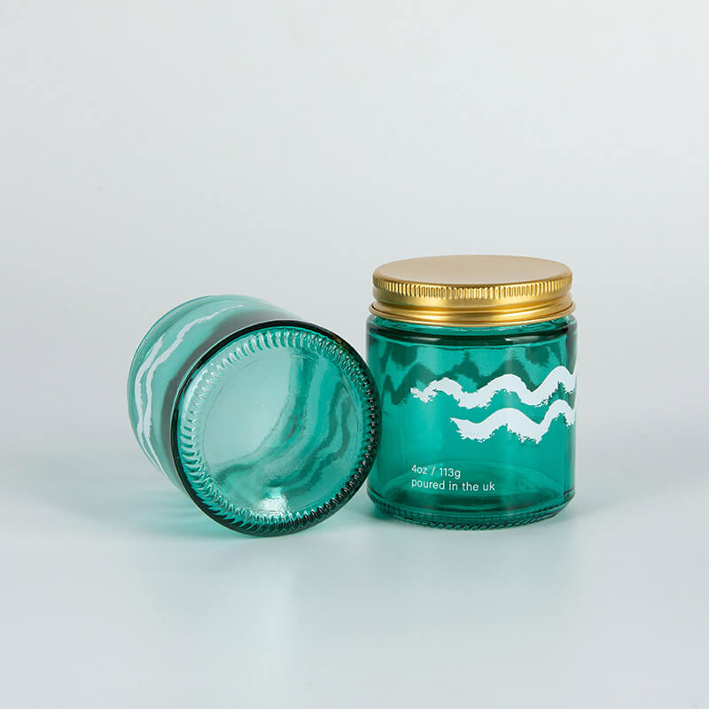 Green Bukhoor Glass Jar Luxury 120ml Wide Mouth Saffron Storage Botolo