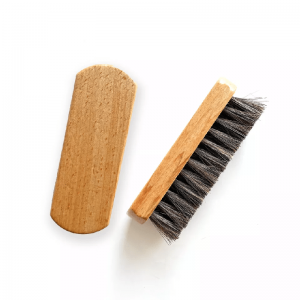Щетка для чистки обуви из конского волоса с деревянной ручкой из бука