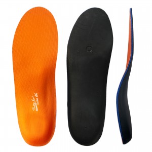 Dhukungan lengkungan sikil datar mlaku mlaku insoles orthotic oranye sepatu sisipan