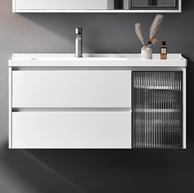 가격 저렴한 공급 부동 욕실 캐비닛 PVC 세면대 럭셔리 욕실 세면대 캐비닛 LED 조명과 현대적인 욕실 거울