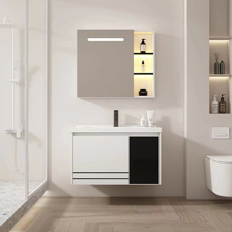 거울 유도 거울 캐비닛 욕실 세면대가있는 호텔 현대적인 디자인 저렴한 가격의 흰색과 검정색 욕실 세면대