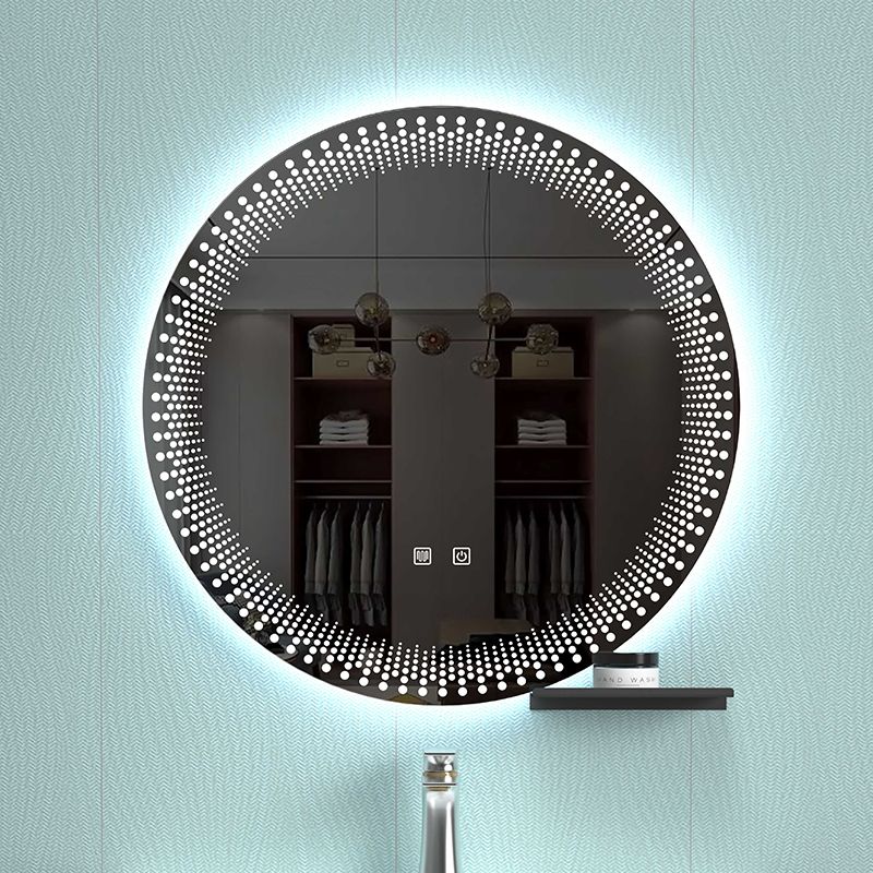 Nov dizajn, sodobna siva kopalniška omarica iz vezanega lesa s keramičnim umivalnikom in polico z ogledalom LED