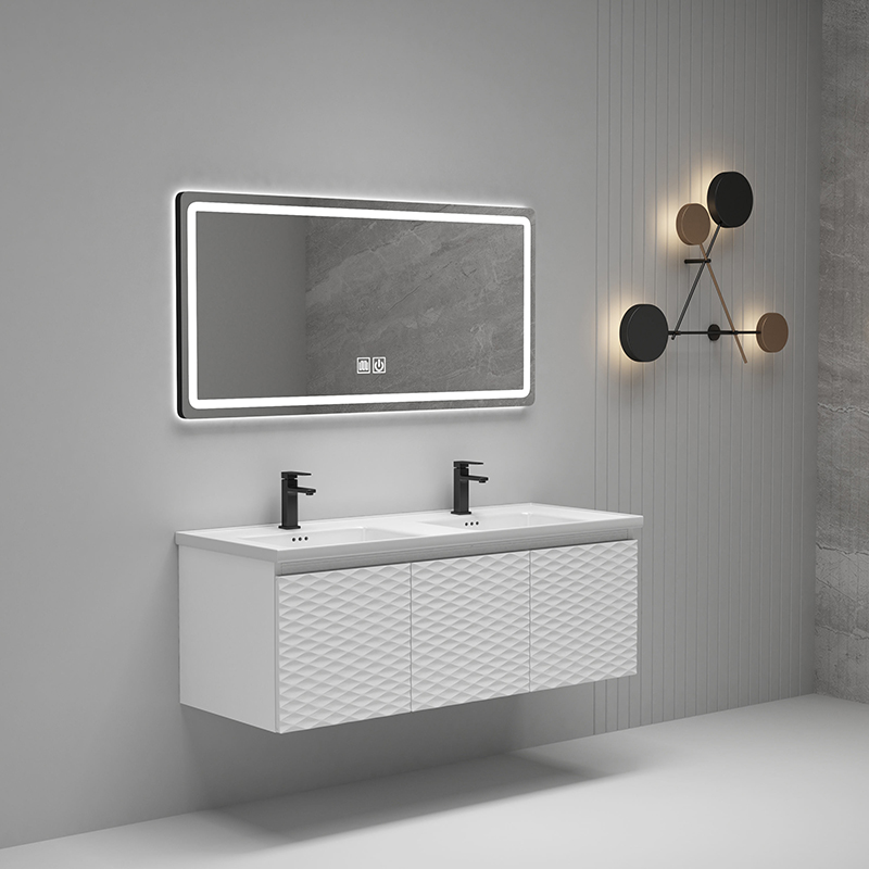 거울 이중 세면대가있는 LED 거울 욕실 캐비닛이있는 상단 알루미늄 욕실 벽 캐비닛 욕실 세면대