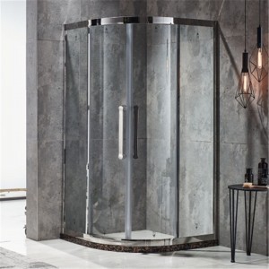 Porta de ducha de cristal con marco de aceiro inoxidable 304 para baño