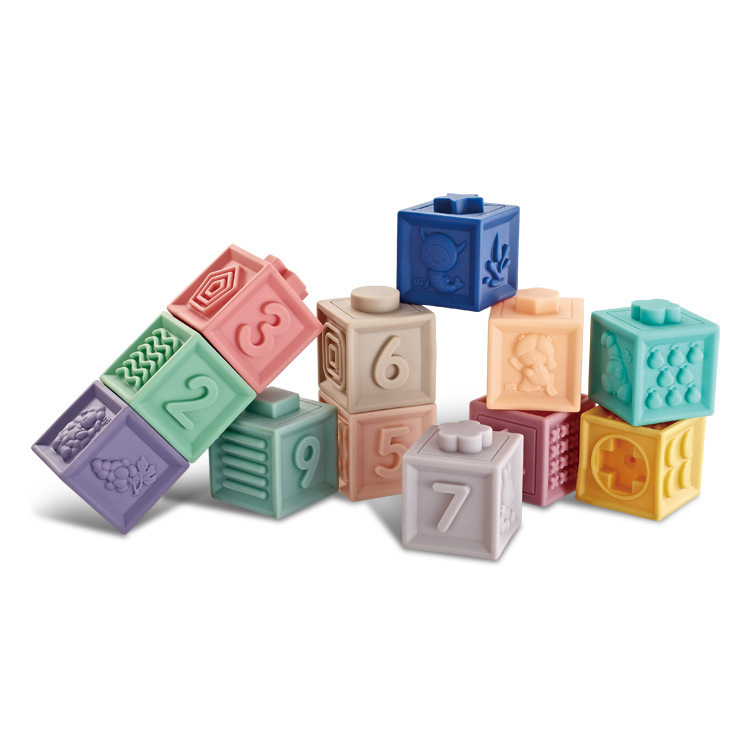 Bana ba Stacking Toy Puzzle Educational Baby Hard Silicone Building Blocks