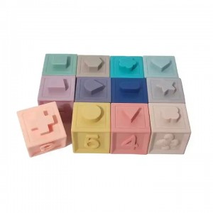 Detská skladacia hračka Puzzle Vzdelávacie detské tvrdé silikónové stavebné kocky