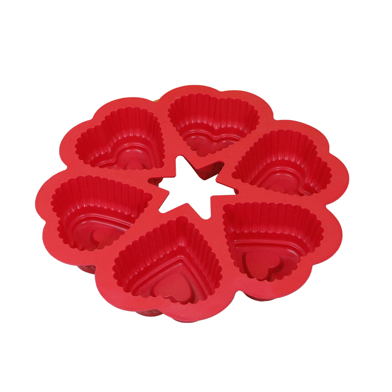 6 Cavities Heart Shape Mold Pudding Jelly For Diy Baking Silicone Cake Molds