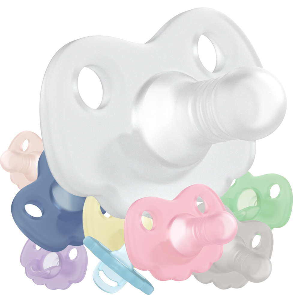 תינוקות ללא BPA ציוד לעיסה לנשיכה פטמה שטוחה פטמה מוצץ סיליקון לתינוק תמונה מוצגת