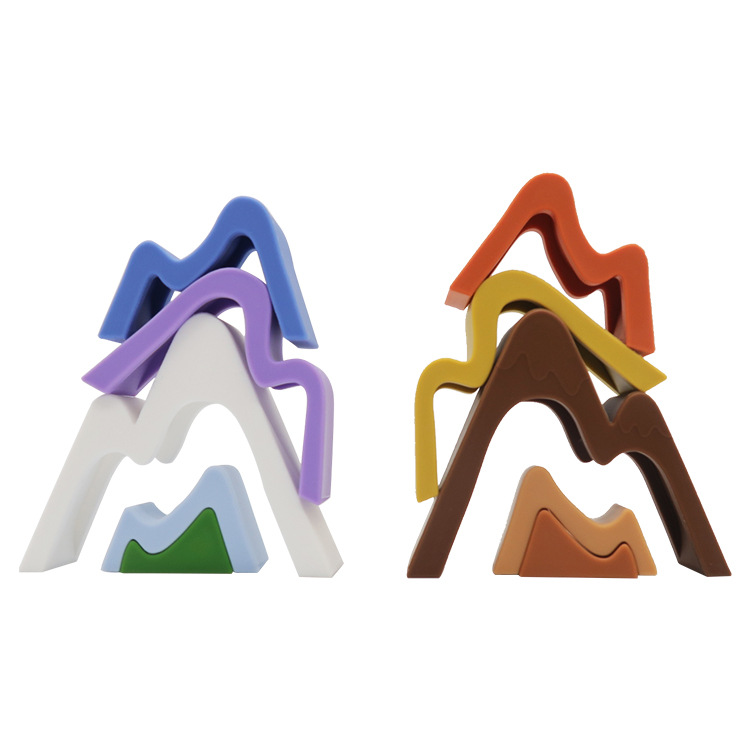 Kūdikiams skirtos minkštos kaladėlės Konstravimo dantukai Žaislai Silikoniniai kaminai Teminis vaizdas