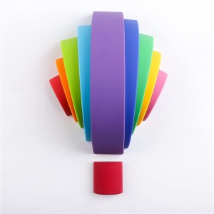 Värviline vikerkaare ehitusplokk loominguline õppematerjal lastele silikoonist mänguasjade virnastamiseks