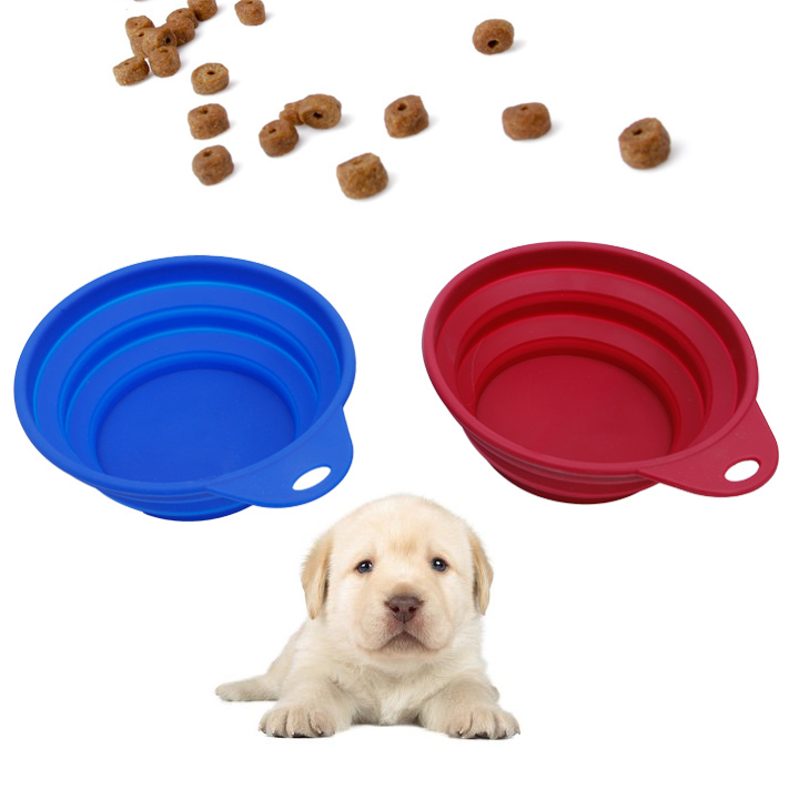 Pagbaligya Collapsible Silicone Dog Pet Bowl Para sa Pagpakaon sa Foldable Bowls