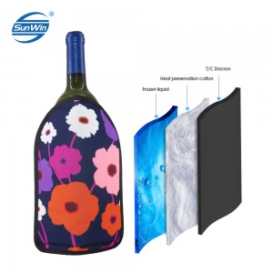 SenWo سفارشی سازی یخ خنک کننده شراب چاپ شده برای بسته ژل بطری بسته ژل خنک کننده بطری شراب بسته سرد