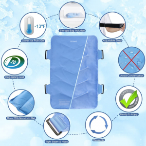 Přizpůsobte si celý zadní ledový balíček pro zranění Opakovaně použitelný velký gelový ledový zábal pro úlevu od bolesti zad od otoků, modřin a výronů pomocí studené kompresní terapie, XXL
