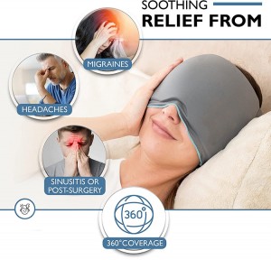 Gel Is Huvudvärk Hatt Kallterapi Migrän Relief Cap Head Wrap Pack Mask Kall kompress för spänningar Sinus & Stress
