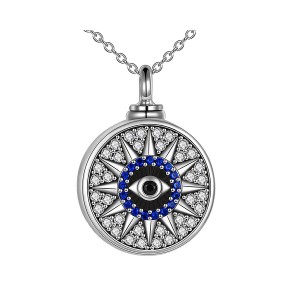 Evil Eye Pendant Necklace for women man keepsake Cremation jewelry for ashes pendant Fashion jewelry keepsake gift