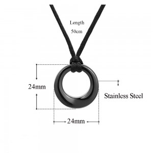 Stainless Steel Cremation Urn Necklace for Ashes Circle of Life Eternity Memorial Pendant for Women Adjustable Rope Chain