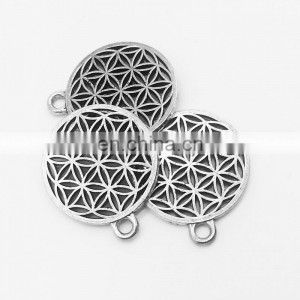 High Quality Zinc Alloy Metal Making Accessories Metal Circular Hollow Pendant Jewelry