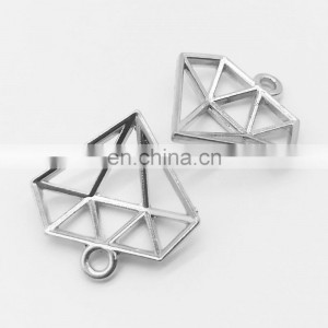 High Quality Metal Making Accessories Metal Diamond Charm Pendant Zinc Alloy Jewelry
