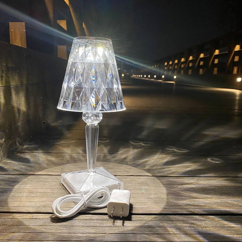 2021 New Crystal Table Lamp Warm Romantic Home Hotel Restaurant Indoor Outdoor Portable Touch Desk Lights Rechargeable