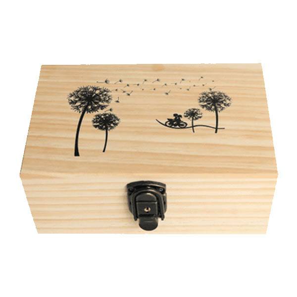 Large finished Wood Box with Hinged Lid and Front Clasp for Arts, Crafts, Hobbies and Home Storage