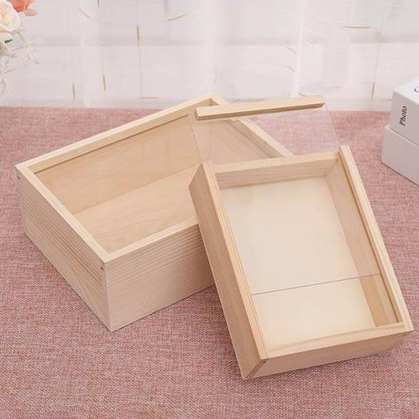 wooden acrylic sliding lid packing gift Box