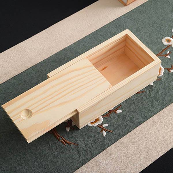 Large Unfinished wooden sliding lid Wood Box
