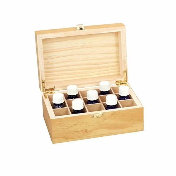 Rectangular square wooden gift packing oil box with removable compartment storage tray
