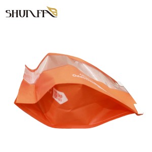 Custom Orange Printing Packaging ine Transparent Window Diki Bread Bakery Food Bag