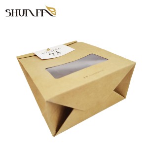 Cardboard Box para sa Bakery Food Records Bread Pastry Square Bottom Packing Bag