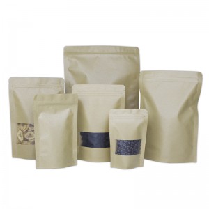 Spot Wholesale Degradable Siosiomaga Puipuiga Kraft Paper Window Sipa Pepa-Food Packaging Bag