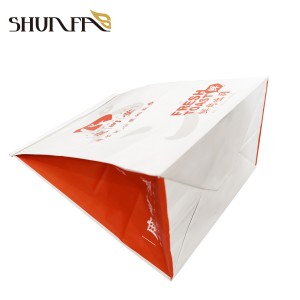 Miljøvenlig brugerdefineret udskrivning hvidt papir Toast Brød wienerbrød Emballage Firkantet bundpose
