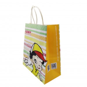 Shoppping Takeaway Emballage Håndtaske Specialudskrivning Gave Papir Tote Carrier Bag
